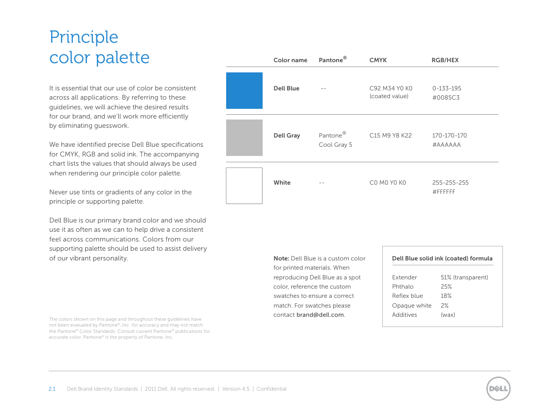 Dell Principle Color Palette