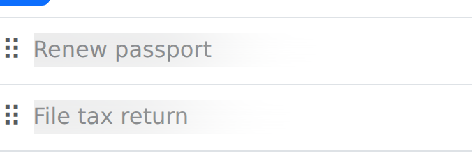 The high-priority task titles blurred so the text is unreadable but its shape is visible.