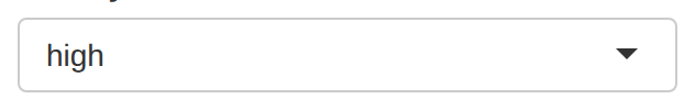 The priority dropdown showing high.