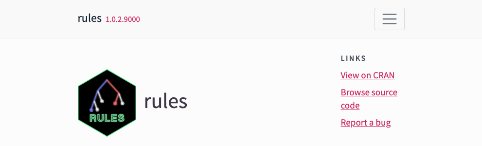 Screenshot of rules website at 991px browser width